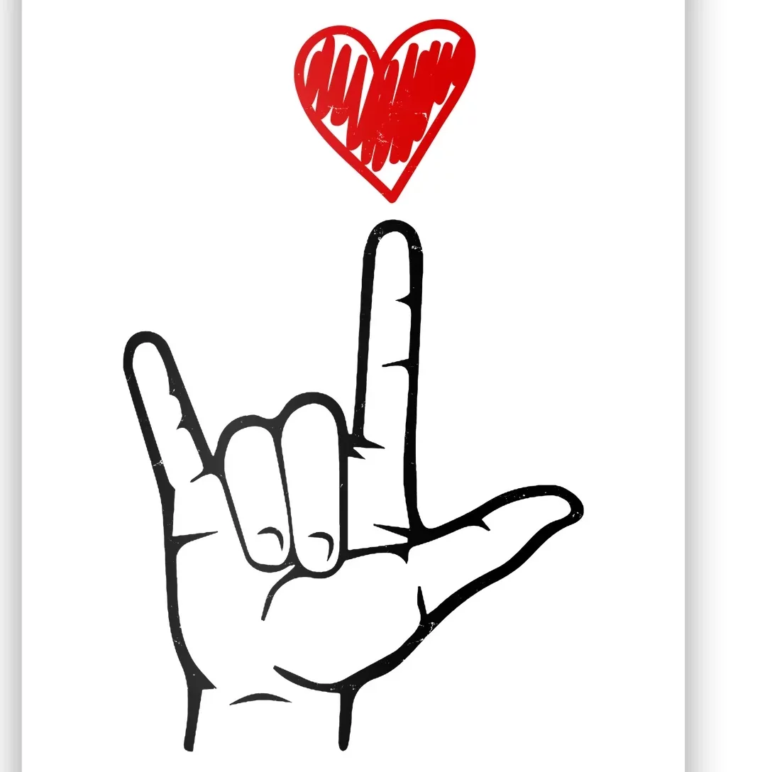 Valentines Day I Love You Hand Sign Asl Poster