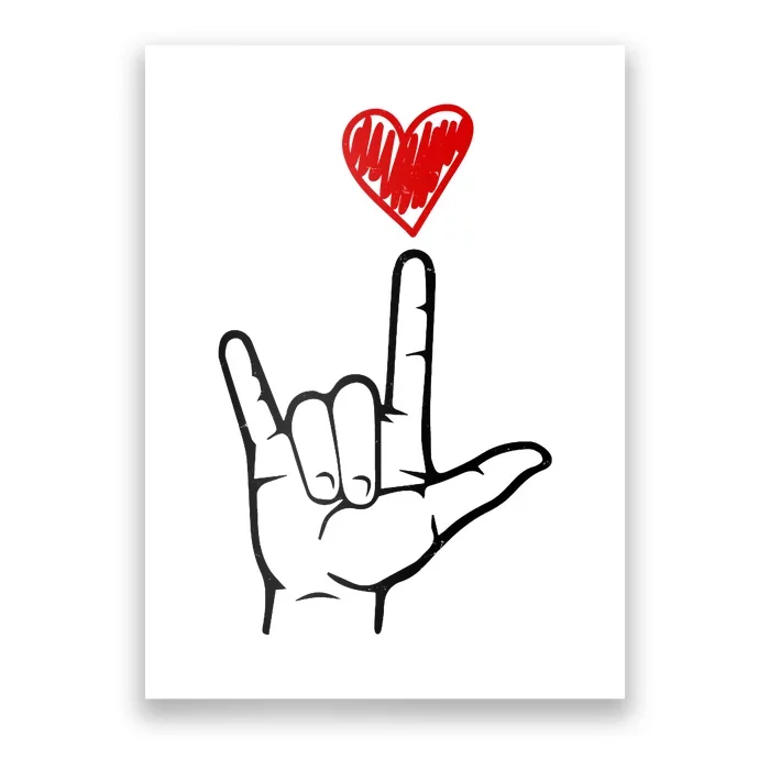 Valentines Day I Love You Hand Sign Asl Poster