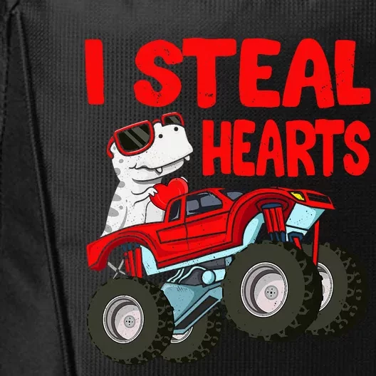 Valentines Day I Steal Hearts Funny Dino Trex City Backpack