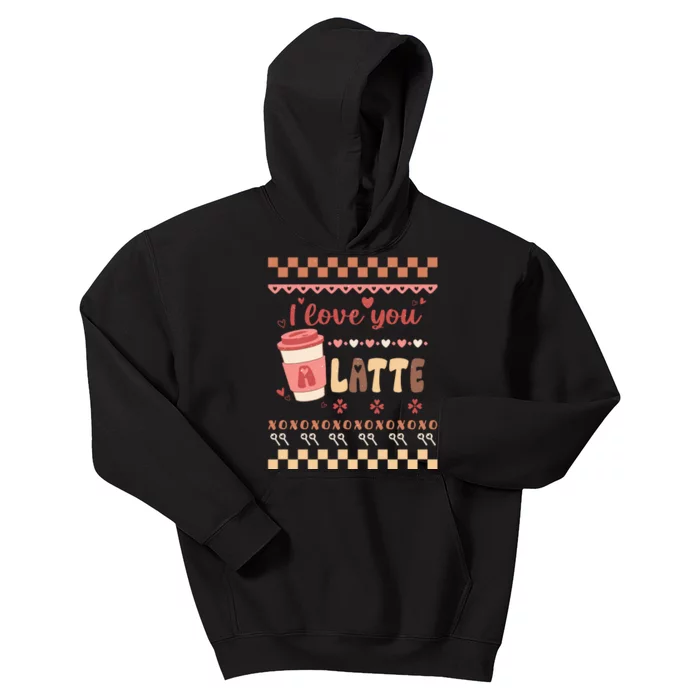 Valentine's Day I Love You Latte Kids Hoodie