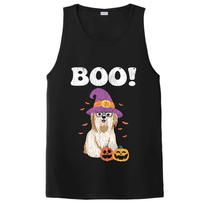 Vintage Dog Is My Boo Witch Poodles Dog Mom Dad Halloween Great Gift Performance Tank