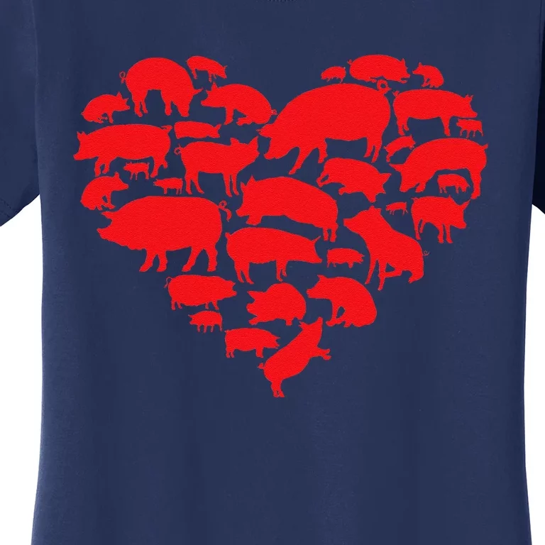 Valentines Day I Love Pigs Farm Animal Pig Lover Gifts Women's T-Shirt