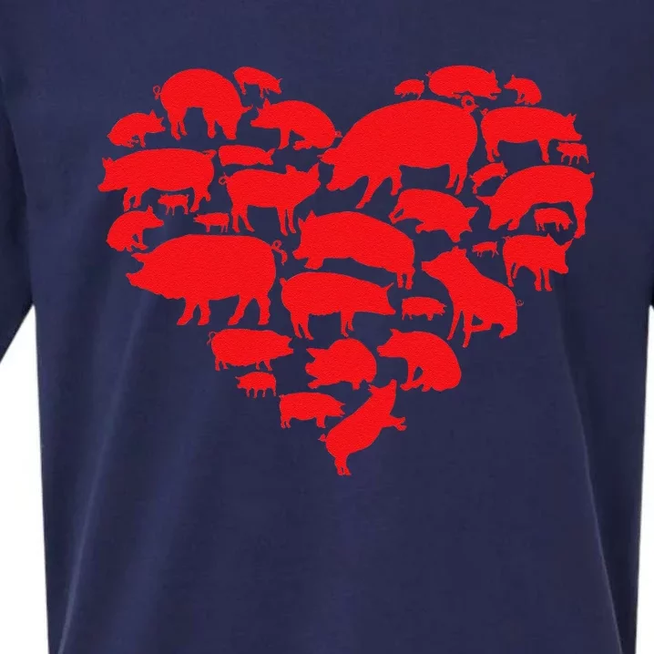 Valentines Day I Love Pigs Farm Animal Pig Lover Gifts Sueded Cloud Jersey T-Shirt