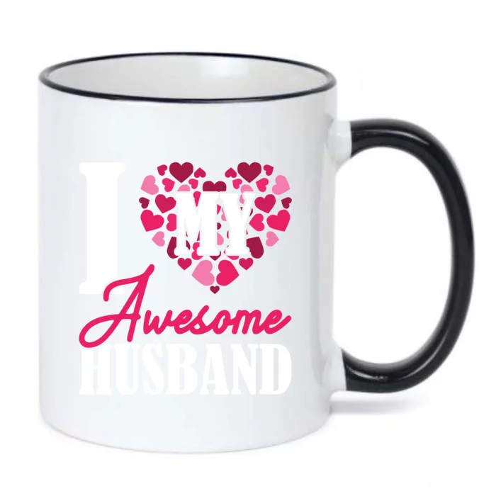 Valentines Day I Love My Awesome Husband Gift Black Color Changing Mug