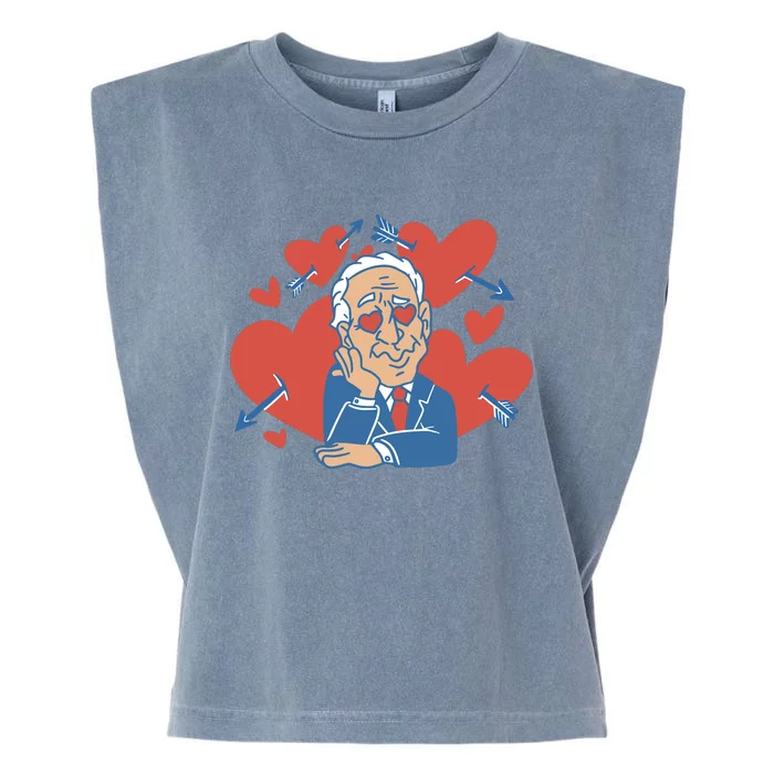 Valentine's Day Joe Biden Funny Garment-Dyed Women's Muscle Tee