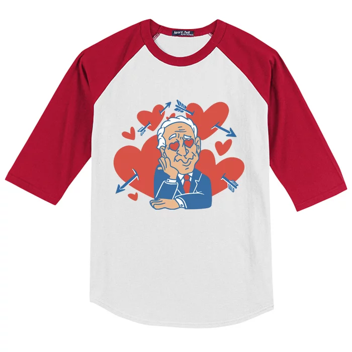 Valentine's Day Joe Biden Funny Kids Colorblock Raglan Jersey