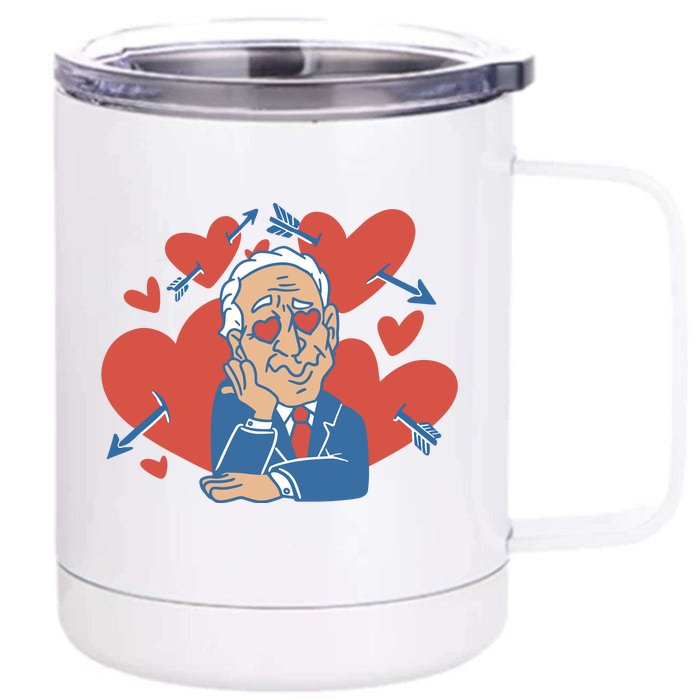 Valentine's Day Joe Biden Funny Front & Back 12oz Stainless Steel Tumbler Cup