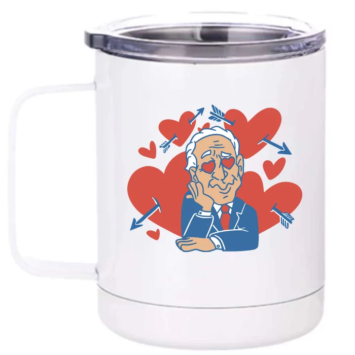 Valentine's Day Joe Biden Funny Front & Back 12oz Stainless Steel Tumbler Cup