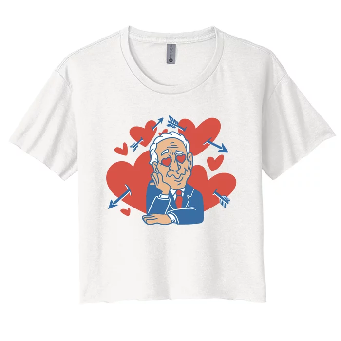 Valentine's Day Joe Biden Funny Women's Crop Top Tee