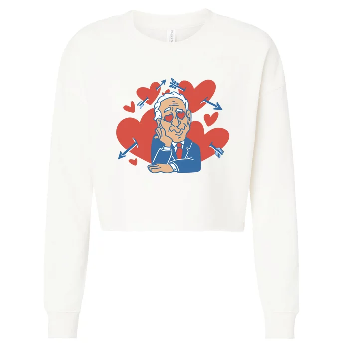 Valentine's Day Joe Biden Funny Cropped Pullover Crew