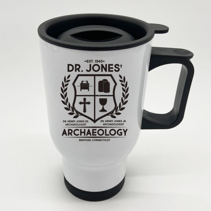 Vintage Dr. Jones Archaeology EST 1940 Front & Back Stainless Steel Travel Mug