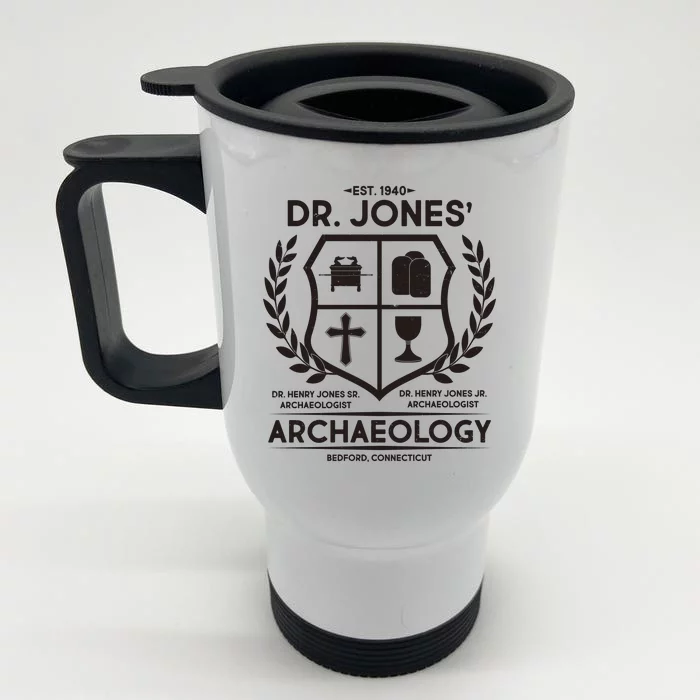 Vintage Dr. Jones Archaeology EST 1940 Front & Back Stainless Steel Travel Mug