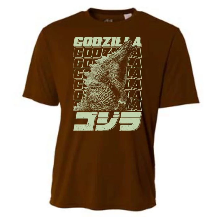 Vintage Distressed Japanese Kaiju Monster Poster Cooling Performance Crew T-Shirt