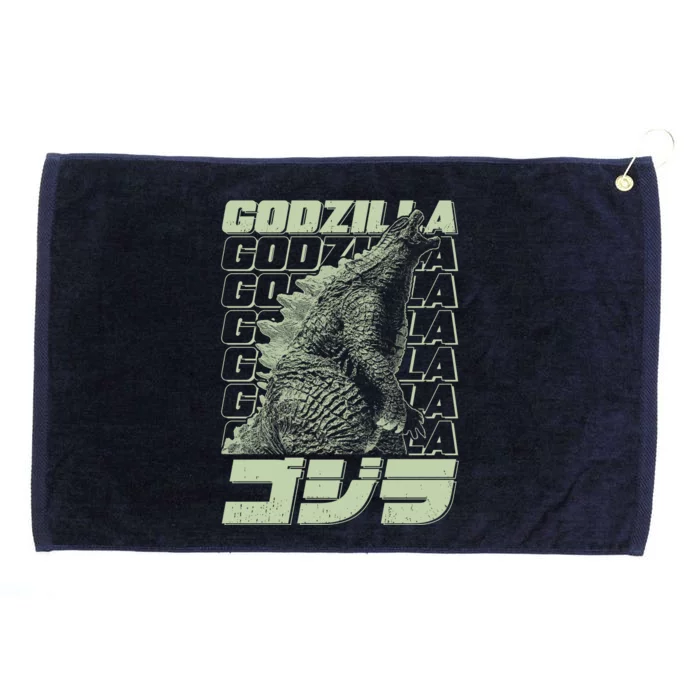 Vintage Distressed Japanese Kaiju Monster Poster Grommeted Golf Towel