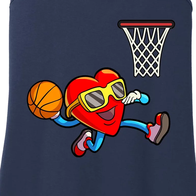 Valentines Day Kids Boys Men Heart Dunking Basketbal Ladies Essential Tank