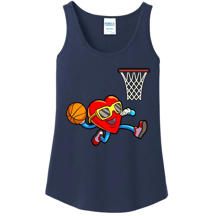 Valentines Day Kids Boys Men Heart Dunking Basketbal Ladies Essential Tank