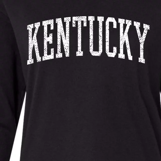 Varsity Distressed Kentucky Womens Cotton Relaxed Long Sleeve T-Shirt