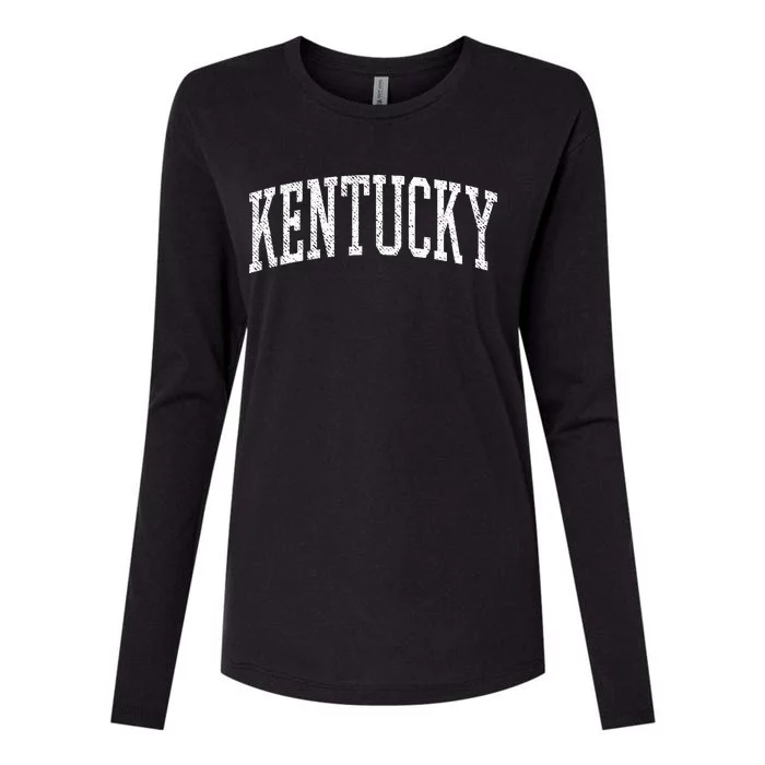 Varsity Distressed Kentucky Womens Cotton Relaxed Long Sleeve T-Shirt