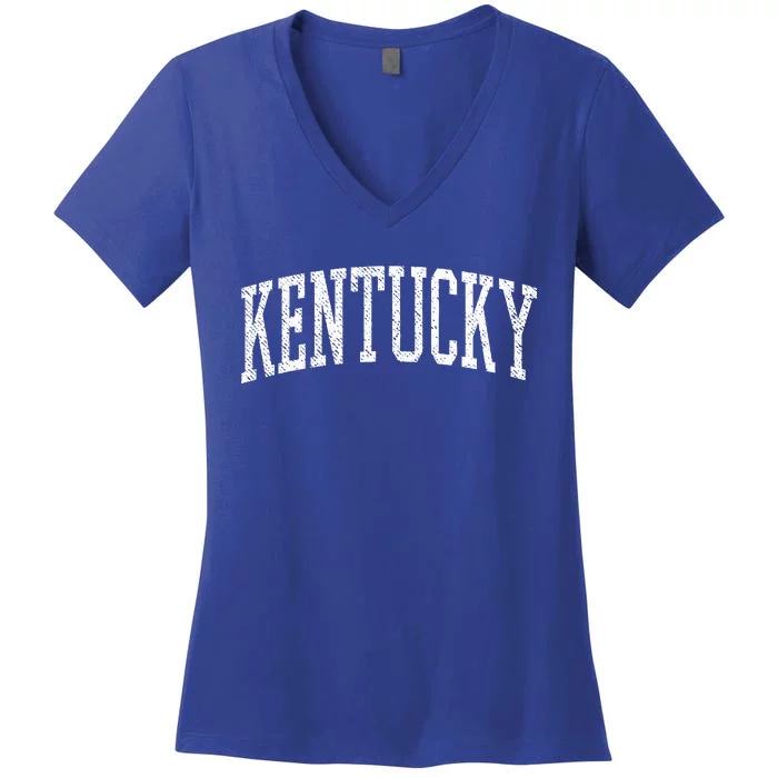 Varsity Distressed Kentucky Women's V-Neck T-Shirt