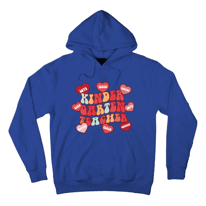 Valentines Day Kindergarten Teacher Gift Retro Groovy Gift Hoodie