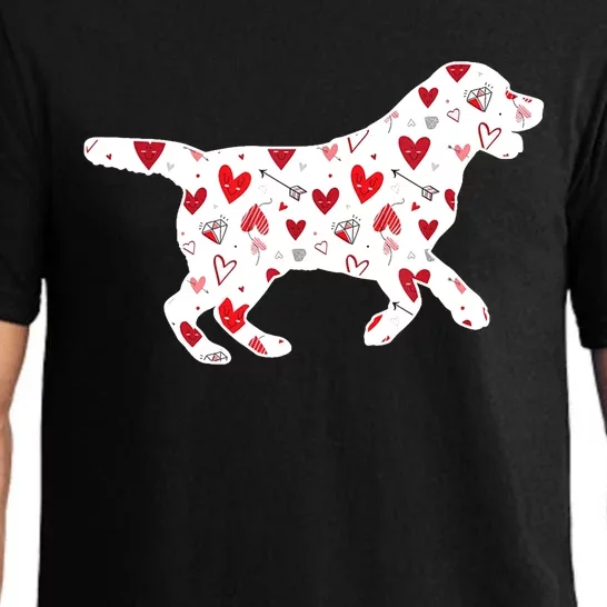 Valentines Day Labrador Hearts Puppy Dog Lover Pajama Set