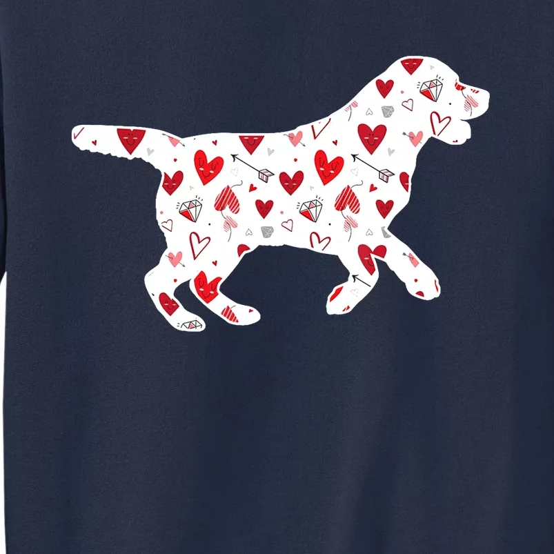 Valentines Day Labrador Hearts Puppy Dog Lover Sweatshirt