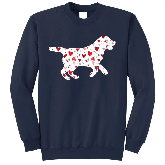 Valentines Day Labrador Hearts Puppy Dog Lover Sweatshirt