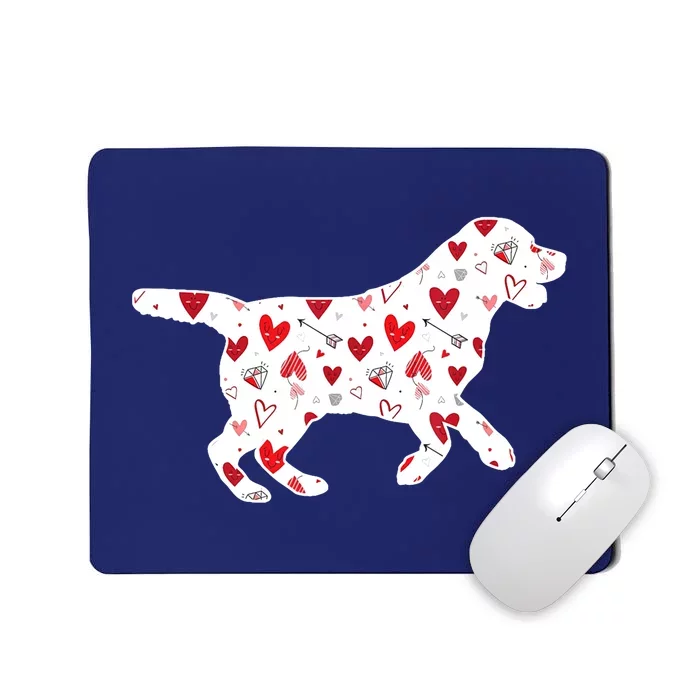 Valentines Day Labrador Hearts Puppy Dog Lover Mousepad