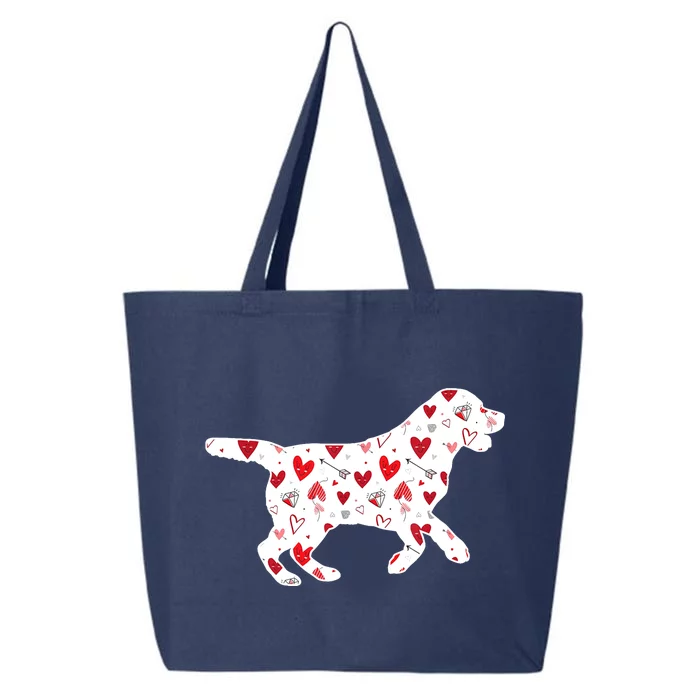 Valentines Day Labrador Hearts Puppy Dog Lover 25L Jumbo Tote