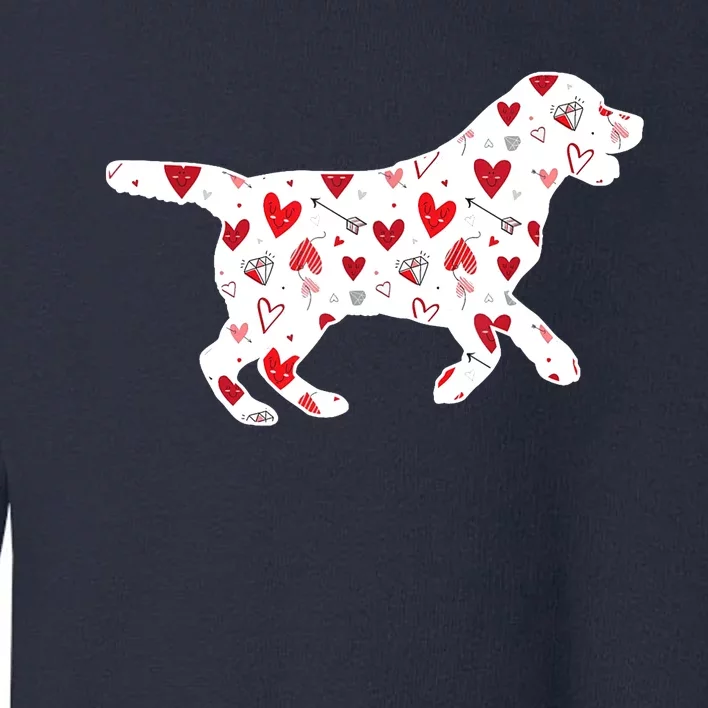 Valentines Day Labrador Hearts Puppy Dog Lover Toddler Sweatshirt