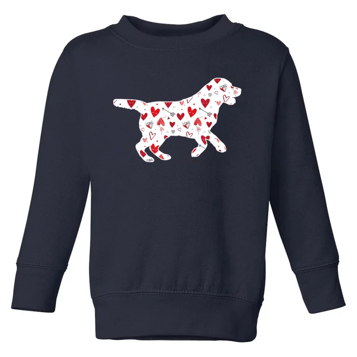 Valentines Day Labrador Hearts Puppy Dog Lover Toddler Sweatshirt