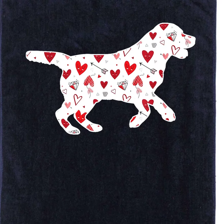 Valentines Day Labrador Hearts Puppy Dog Lover Platinum Collection Golf Towel