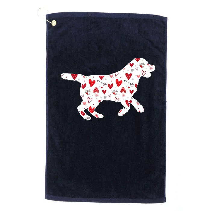 Valentines Day Labrador Hearts Puppy Dog Lover Platinum Collection Golf Towel