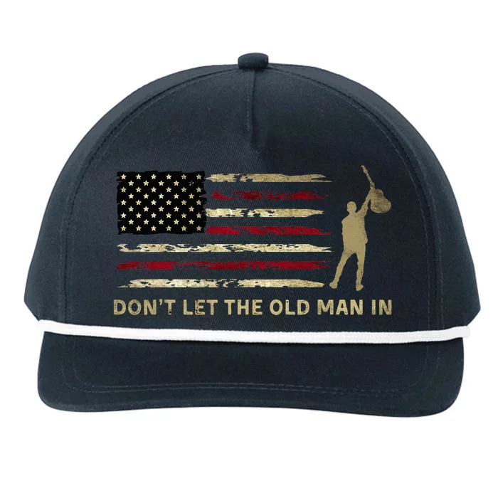 Vintage DonT Let The Old Man In American Flag Guitar Snapback Five-Panel Rope Hat