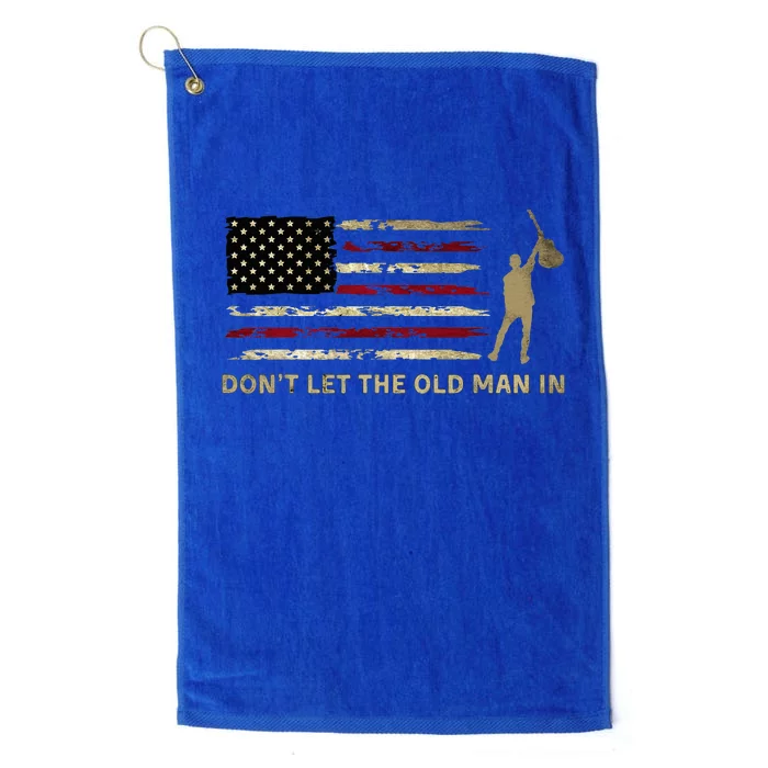 Vintage DonT Let The Old Man In American Flag Guitar Platinum Collection Golf Towel