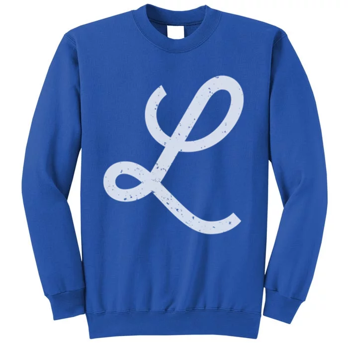 Vintage Distressed Letter L Initial Monogram Gift Tall Sweatshirt