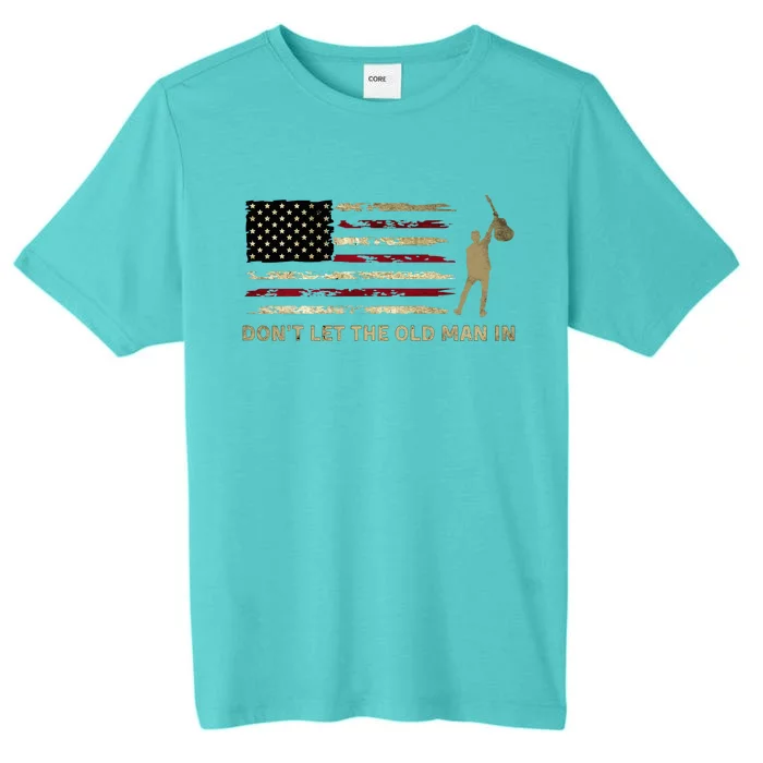 Vintage DonT Let The Old Man In American Flag Guitar ChromaSoft Performance T-Shirt