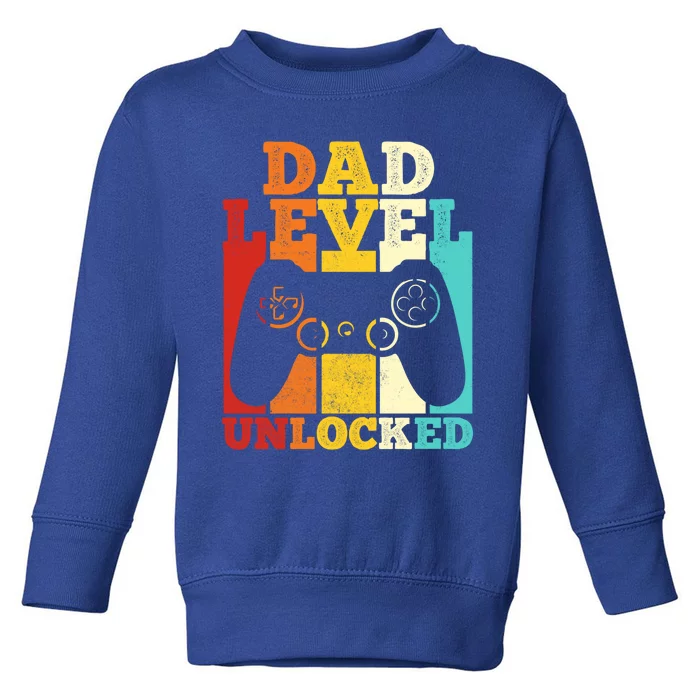 Vintage Dad Level Unlocked Gift Video Game Fathers Day Great Gift Toddler Sweatshirt