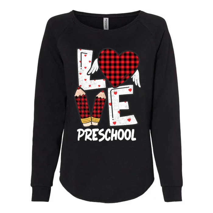 Valentines Day Love Preschool Plaid Leopard Teacher Life Gift Womens California Wash Sweatshirt