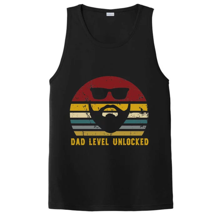 Vintage Dad Level Unlocked Promoted To Rad Dad Gift Performance Tank