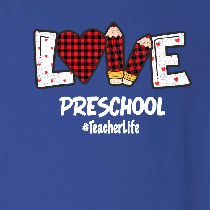 Valentines Day Love Preschool Plaid Leopard Teacher Life Great Gift Toddler Long Sleeve Shirt