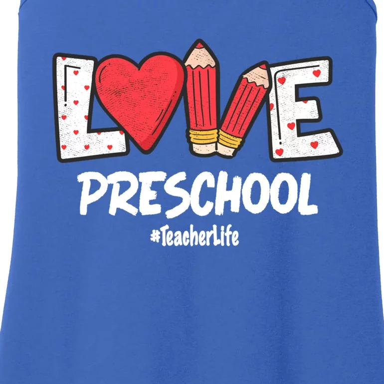 Valentines Day Love Preschool Squad Teacher Life Heart Gift Ladies Essential Tank