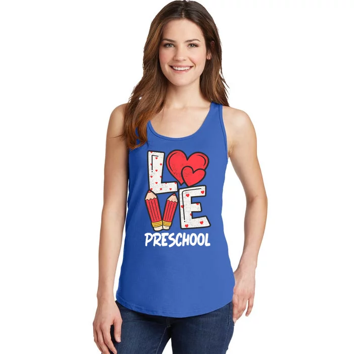 Valentines Day Love Preschool Squad Teacher Life Heart Meaningful Gift Ladies Essential Tank