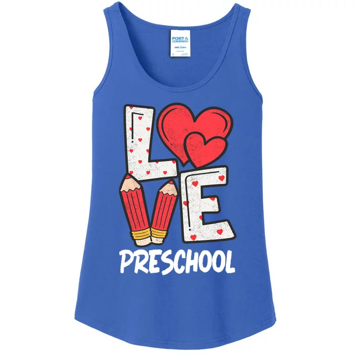 Valentines Day Love Preschool Squad Teacher Life Heart Meaningful Gift Ladies Essential Tank