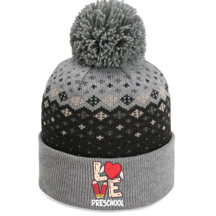 Valentines Day Love Preschool Squad Teacher Life Heart Cute Gift The Baniff Cuffed Pom Beanie