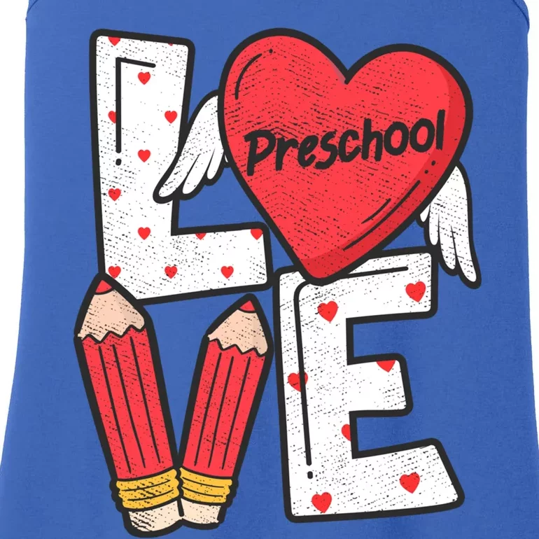 Valentines Day Love Preschool Squad Teacher Life Heart Gift Ladies Essential Tank