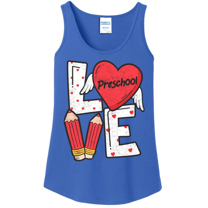 Valentines Day Love Preschool Squad Teacher Life Heart Gift Ladies Essential Tank