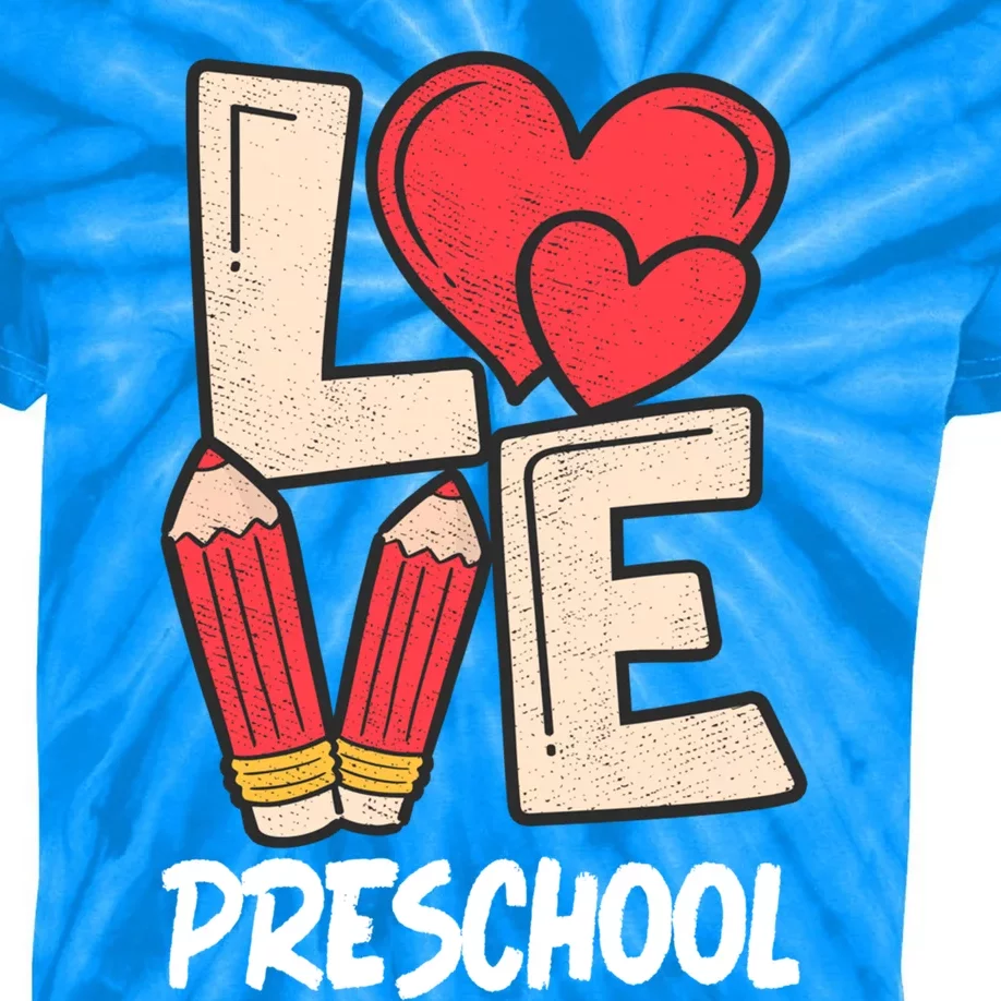 Valentines Day Love Preschool Squad Teacher Life Heart Gift Kids Tie-Dye T-Shirt