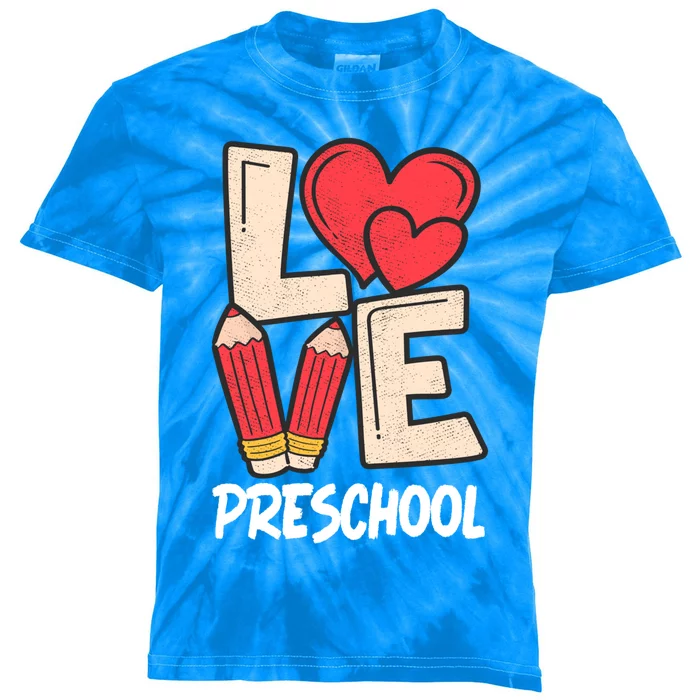 Valentines Day Love Preschool Squad Teacher Life Heart Gift Kids Tie-Dye T-Shirt