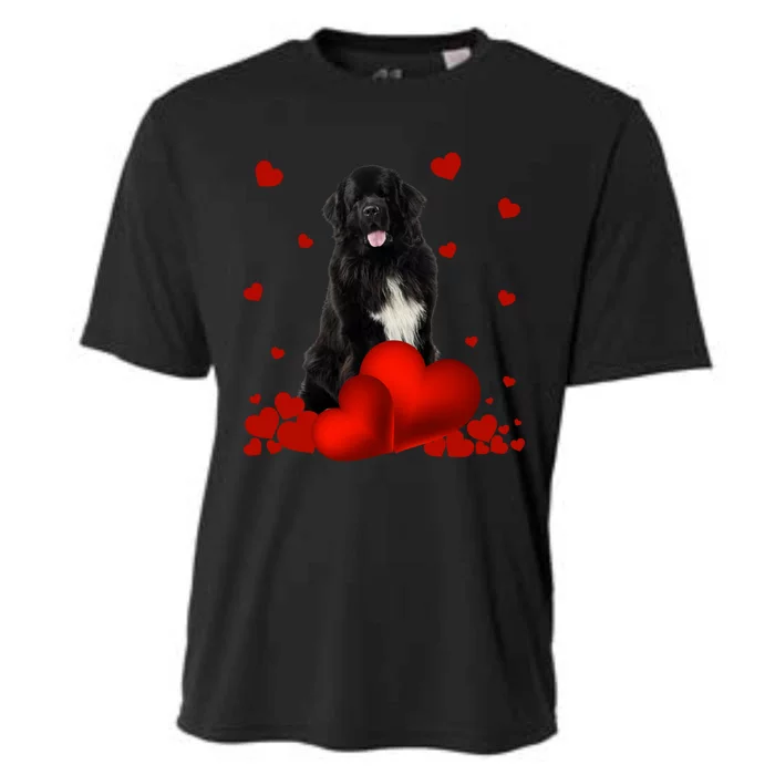 Valentines Day Love Hearts Newfoundland Dog Puppy Lover Gift Cooling Performance Crew T-Shirt